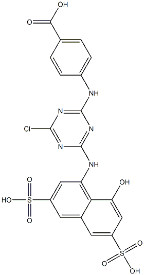 4-[4-Chloro-6-[(8-hydroxy-3,6-disulfo-1-naphthalenyl)amino]-1,3,5-triazin-2-ylamino]benzoic acid Structure