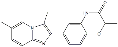 6-(3,6-ジメチル-イミダゾ[1,2-a]ピリジン-2-イル)-2-メチル-2H-1,4-ベンゾオキサジン-3(4H)-オン 化学構造式