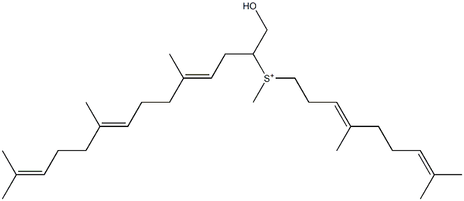 [(3E)-4,8-Dimethyl-3,7-nonadienyl][(3E,7E)-4,8,12-trimethyl-1-(hydroxymethyl)-3,7,11-tridecatrien-1-yl](methyl)sulfonium|