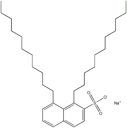 1,8-ジウンデシル-2-ナフタレンスルホン酸ナトリウム 化学構造式