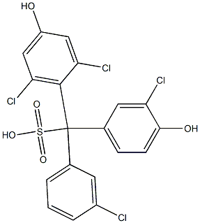 (3-Chlorophenyl)(3-chloro-4-hydroxyphenyl)(2,6-dichloro-4-hydroxyphenyl)methanesulfonic acid,,结构式