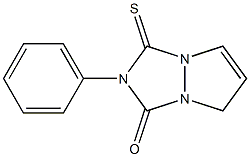 2-フェニル-1-チオキソ-1H,5H-ピラゾロ[1,2-a][1,2,4]トリアゾール-3(2H)-オン 化学構造式