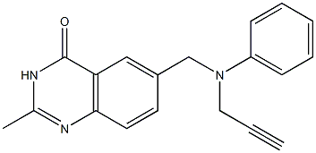 2-Methyl-6-[N-phenyl-N-(2-propynyl)aminomethyl]quinazolin-4(3H)-one,,结构式