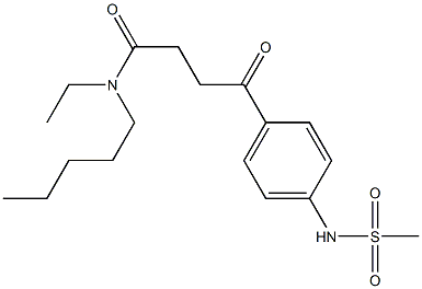 N-Ethyl-N-pentyl-4-(4-methylsulfonylaminophenyl)-4-oxobutyramide Structure