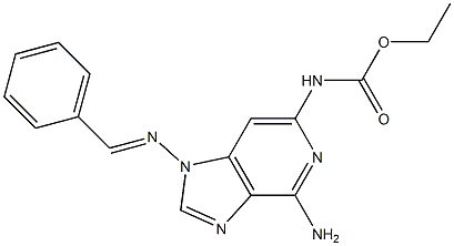 N-[4-Amino-1-(benzylideneamino)-1H-imidazo[4,5-c]pyridin-6-yl]carbamic acid ethyl ester Struktur