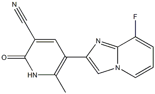 2-[(3-Cyano-6-methyl-1,2-dihydro-2-oxopyridin)-5-yl]-8-fluoroimidazo[1,2-a]pyridine Structure