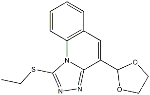 1-(エチルチオ)-4-(1,3-ジオキソラン-2-イル)[1,2,4]トリアゾロ[4,3-a]キノリン 化学構造式