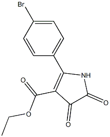 2,3-Dihydro-2,3-dioxo-5-(p-bromophenyl)-1H-pyrrole-4-carboxylic acid ethyl ester,,结构式