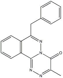 3-Methyl-7-benzyl-4H-[1,2,4]triazino[3,4-a]phthalazin-4-one Struktur