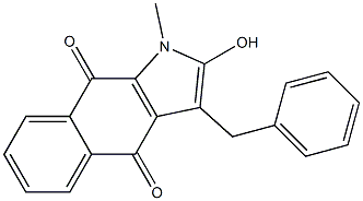 2-ヒドロキシ-3-ベンジル-1-メチル-1H-ベンゾ[f]インドール-4,9-ジオン 化学構造式