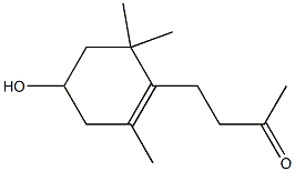 4-(4-ヒドロキシ-2,6,6-トリメチル-1-シクロヘキセン-1-イル)-2-ブタノン 化学構造式