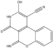 3,4-Dihydro-2-hydroxy-5-imino-4-thioxo-5H-[1]benzopyrano[3,4-c]pyridine-1-carbonitrile,,结构式