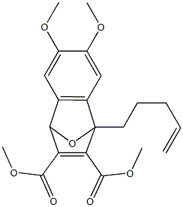 1,4-ジヒドロ-1-(4-ペンテニル)-6,7-ジメトキシ-1,4-エポキシナフタレン-2,3-ジカルボン酸ジメチル 化学構造式