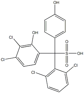 (2,6-Dichlorophenyl)(3,4-dichloro-2-hydroxyphenyl)(4-hydroxyphenyl)methanesulfonic acid Structure