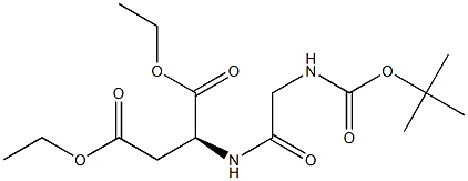 N-[N-(tert-ブトキシカルボニル)グリシル]-L-アスパラギン酸ジエチル 化学構造式