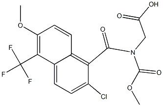 2-[N-Methoxycarbonyl-N-[[2-chloro-6-methoxy-5-trifluoromethyl-1-naphthalenyl]carbonyl]amino]acetic acid Structure