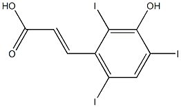 3-(3-ヒドロキシ-2,4,6-トリヨードフェニル)プロペン酸 化学構造式