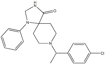 3-[1-(4-クロロフェニル)エチル]-7-(フェニル)-3,7,9-トリアザスピロ[5.4]デカン-10-オン 化学構造式