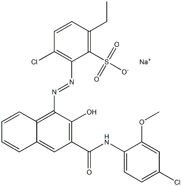3-Chloro-6-ethyl-2-[[3-[[(4-chloro-2-methoxyphenyl)amino]carbonyl]-2-hydroxy-1-naphtyl]azo]benzenesulfonic acid sodium salt