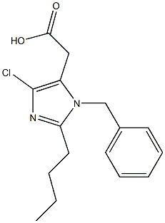 4-Chloro-2-butyl-1-(benzyl)-1H-imidazole-5-acetic acid,,结构式