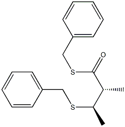 (2R,3R)-3-Benzylthio-2-methylbutanethioic acid S-benzyl ester 结构式