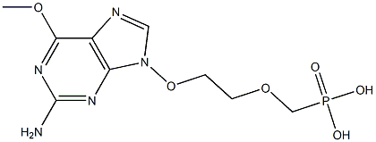 9-[2-(ホスホノメトキシ)エトキシ]-2-アミノ-6-メトキシ-9H-プリン 化学構造式