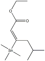 (E)-3-(Trimethylstannyl)-5-methyl-2-hexenoic acid ethyl ester,,结构式