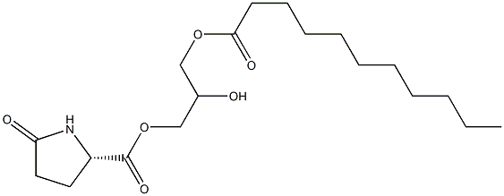 1-[(L-ピログルタモイル)オキシ]-2,3-プロパンジオール3-ウンデカノアート 化学構造式