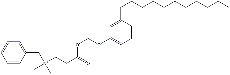 N,N-ジメチル-N-ベンジル-N-[2-[[(3-ウンデシルフェニルオキシ)メチル]オキシカルボニル]エチル]アミニウム 化学構造式