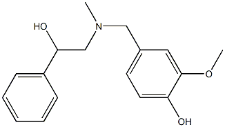 2-[N-(4-Hydroxy-3-methoxybenzyl)methylamino]-1-phenylethanol 结构式