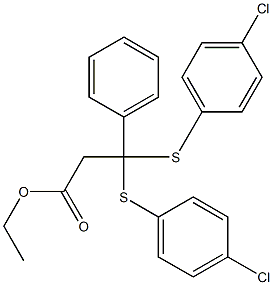 3-(Phenyl)-3,3-bis(4-chlorophenylthio)propionic acid ethyl ester,,结构式