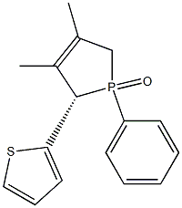 (2S)-1-Phenyl-2-(2-thienyl)-3,4-dimethyl-2,5-dihydro-1H-phosphole 1-oxide,,结构式