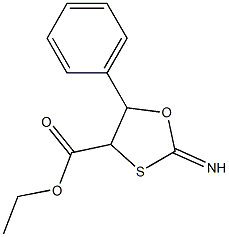 2-Imino-5-phenyl-1,3-oxathiolane-4-carboxylic acid ethyl ester 结构式