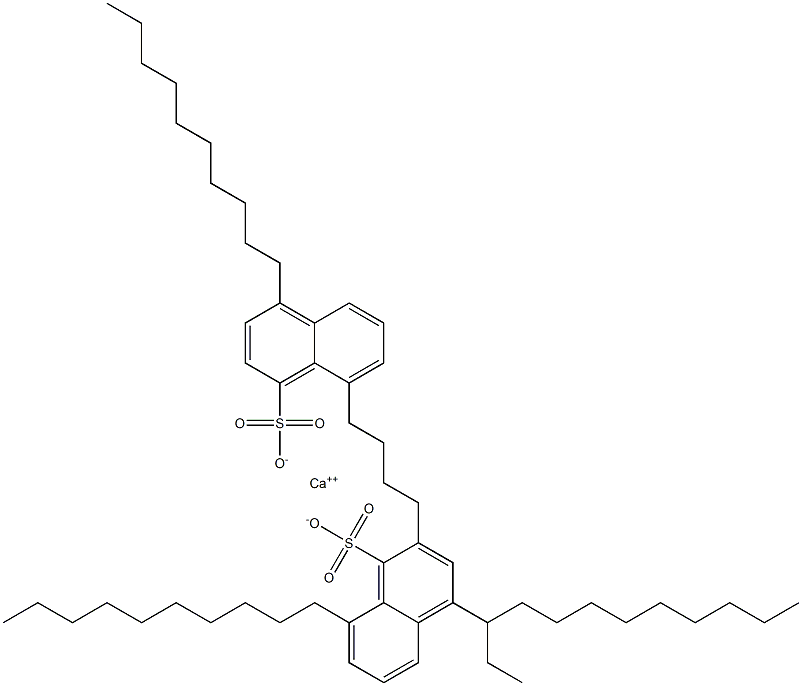 Bis(4,8-didecyl-1-naphthalenesulfonic acid)calcium salt,,结构式