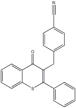 2-Phenyl-3-(4-cyanobenzyl)-4H-1-benzothiopyran-4-one Structure