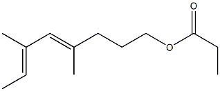 Propionic acid 4,6-dimethyl-4,6-octadienyl ester Structure