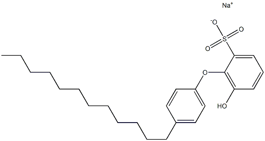 6-Hydroxy-4'-dodecyl[oxybisbenzene]-2-sulfonic acid sodium salt,,结构式