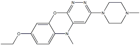 8-Ethoxy-5-methyl-3-(4-methyl-1-piperazinyl)-5H-pyridazino[3,4-b][1,4]benzoxazine,,结构式