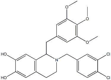 1,2,3,4-Tetrahydro-2-(3,4-dichlorobenzyl)-1-(3,4,5-trimethoxybenzyl)isoquinoline-6,7-diol Structure