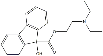 9-Hydroxy-9H-fluorene-9-carboxylic acid 2-(diethylamino)ethyl ester,,结构式