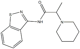 N-(1,2-ベンゾイソチアゾール-3-イル)-2-(1-ピペリジニル)プロパンアミド 化学構造式