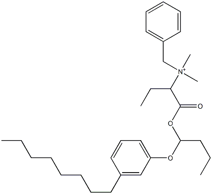 N,N-Dimethyl-N-benzyl-N-[1-[[1-(3-octylphenyloxy)butyl]oxycarbonyl]propyl]aminium,,结构式