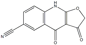 2,3,4,9-テトラヒドロ-3,4-ジオキソフロ[2,3-b]キノリン-6-カルボニトリル 化学構造式