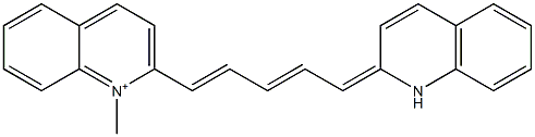 1-Methyl-2-[5-[quinolin-2(1H)-ylidene]-1,3-pentadienyl]quinolinium Structure