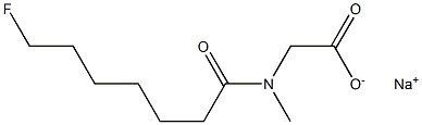 N-(7-Fluoroheptanoyl)-N-methylglycine sodium salt Struktur