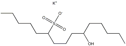 10-Hydroxypentadecane-6-sulfonic acid potassium salt 结构式