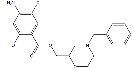 4-Amino-5-chloro-2-methoxybenzoic acid 4-benzylmorpholin-2-ylmethyl ester,,结构式