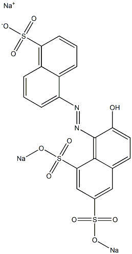 5-[2-Hydroxy-6,8-bis(sodiosulfo)-1-naphtylazo]naphthalene-1-sulfonic acid sodium salt Structure
