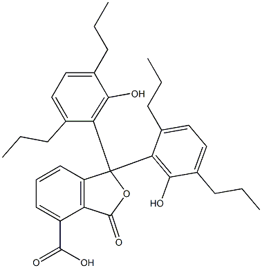 1,3-Dihydro-1,1-bis(6-hydroxy-2,5-dipropylphenyl)-3-oxoisobenzofuran-4-carboxylic acid 结构式