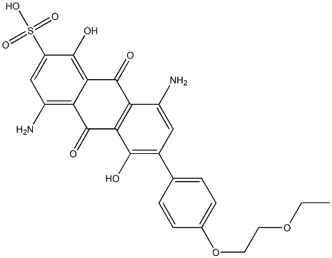 4,8-Diamino-6-[p-(2-ethoxyethoxy)phenyl]-1,5-dihydroxy-9,10-dihydro-9,10-dioxoanthracene-2-sulfonic acid Structure